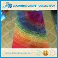 Rainbow shapes long pile thick mix color fluffy shaggy rug with high quality